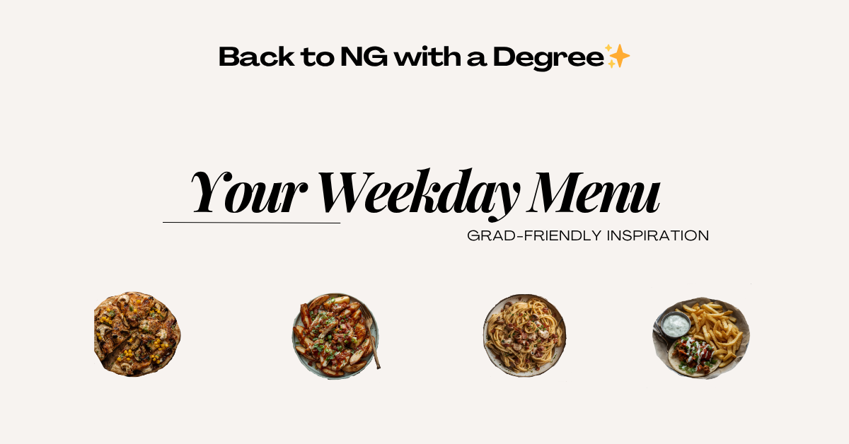 Weekday Menu Inspiration for W/C: 17.11.25