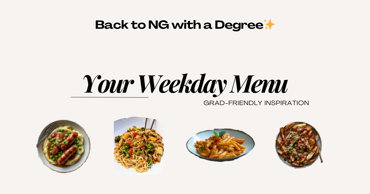 Weekday Menu Inspiration for w/c. 15.12.25